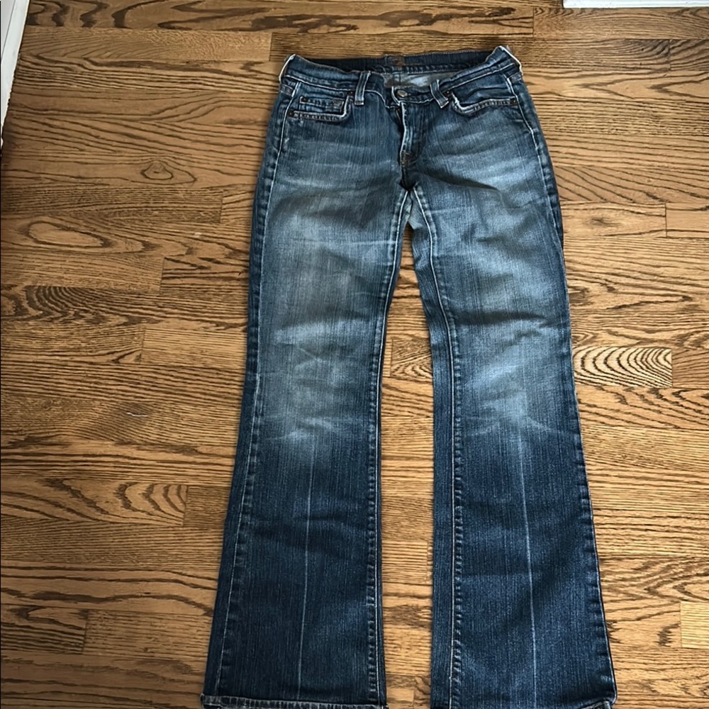 7 For All Mankind Blue Boot Cut Jeans Classic Denim